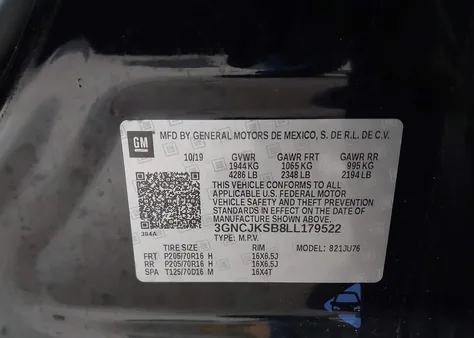 2020 Chevrolet Trax Fwd Ls z USA, uszkodzony, nr VIN 3GNCJKSB8LL179522